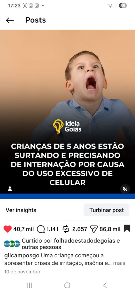 Post no Instagram do Gil Campos 2