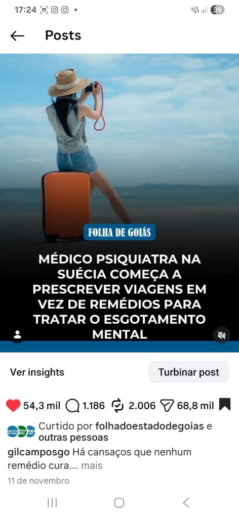 Post no Instagram do Gil Campos 3